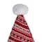 17" Red & White Nordic Striped Santa Hat with Pom Pom